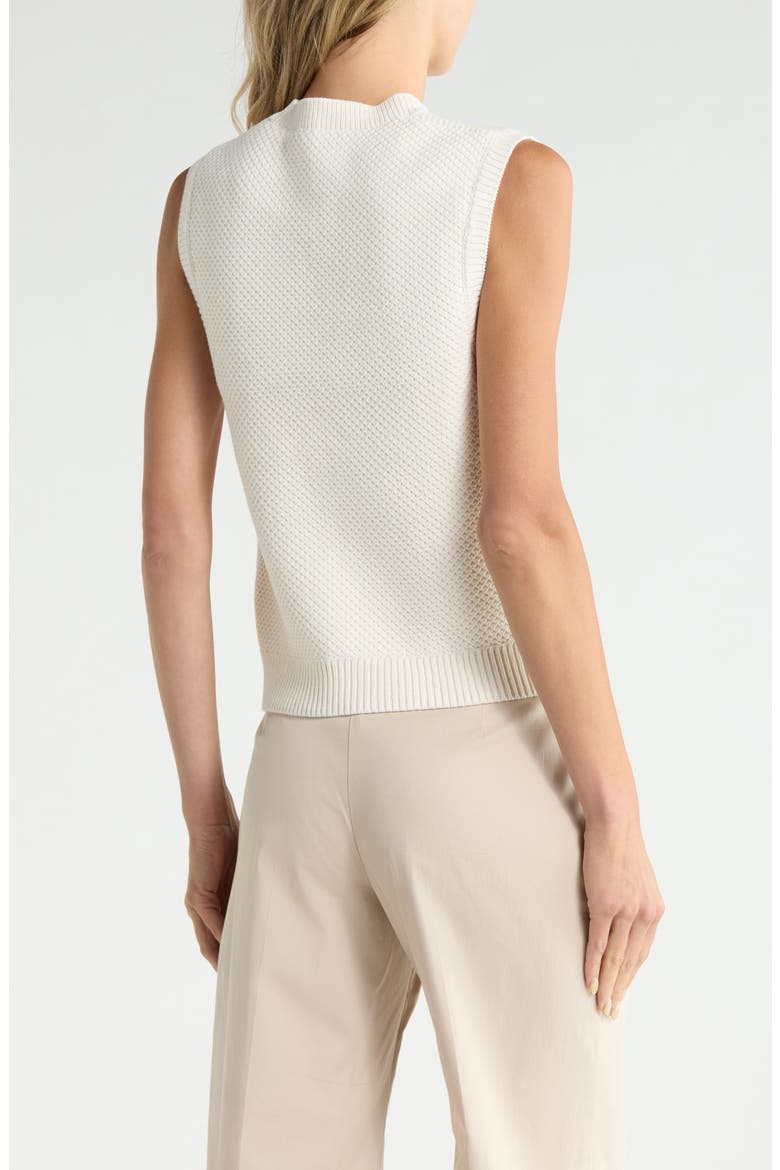 Pointelle Cotton Blend Sweater Vest, Alternate, color, IVORY