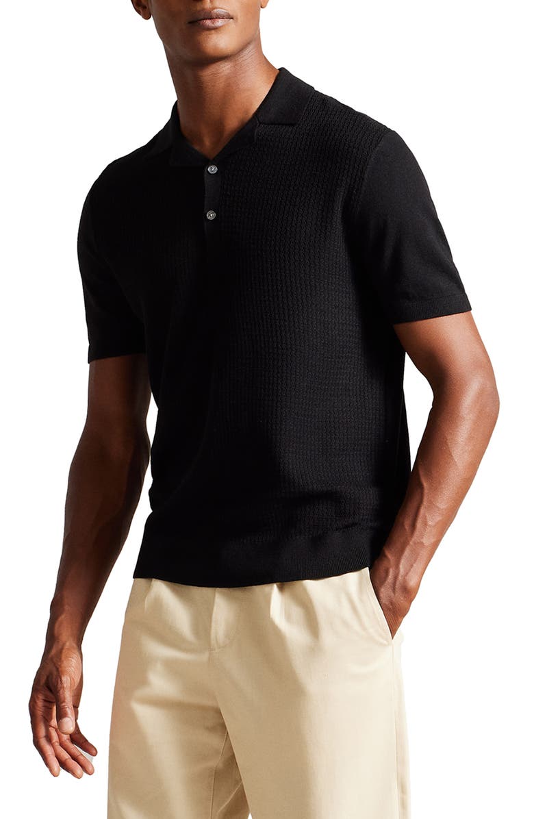Ted Baker London Adio Textured Knit Polo, Main, color, 
