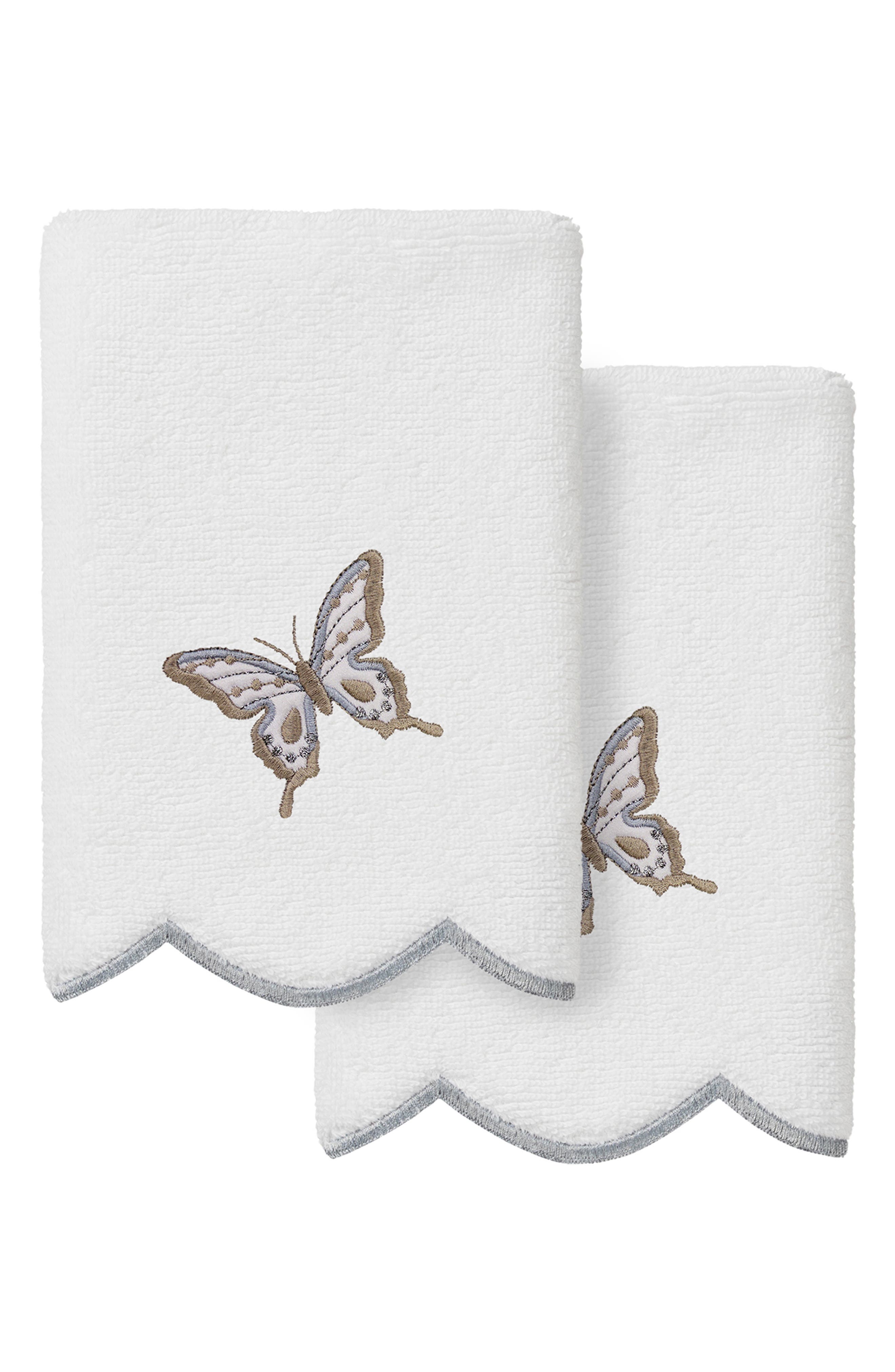 2-Piece Brittney Embroidered Turkish Cotton Fingertip Towel Set