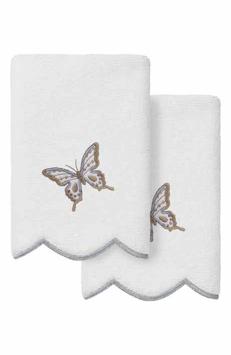 2-Piece Brittney Embroidered Turkish Cotton Fingertip Towel Set