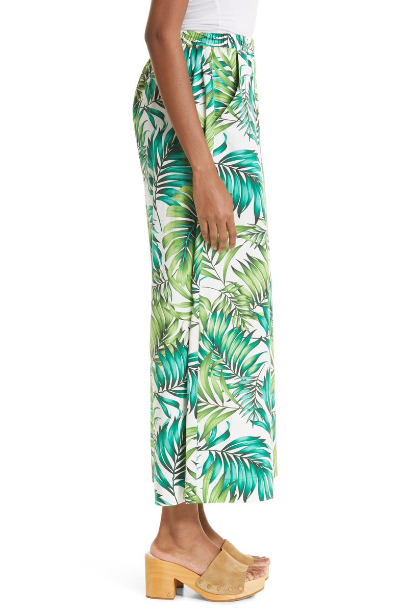 Autumn Adeigbo Giada Palm Print Wide Leg Pants, Alternate, color, 