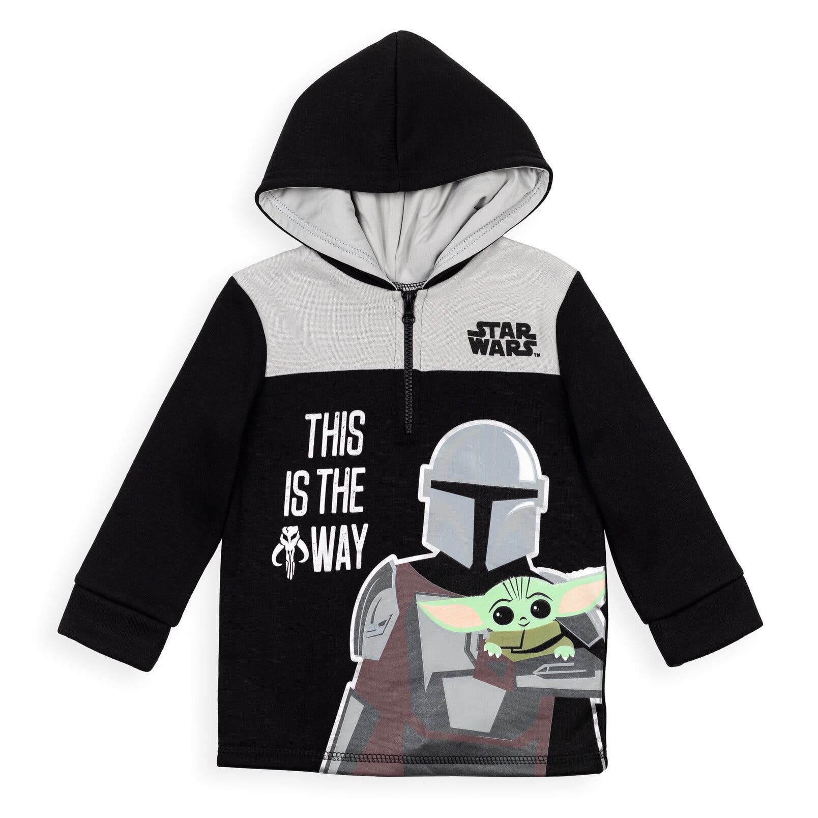 The Mandalorian Baby Yoda Half Zip Hoodie (Men) | Nordstrom