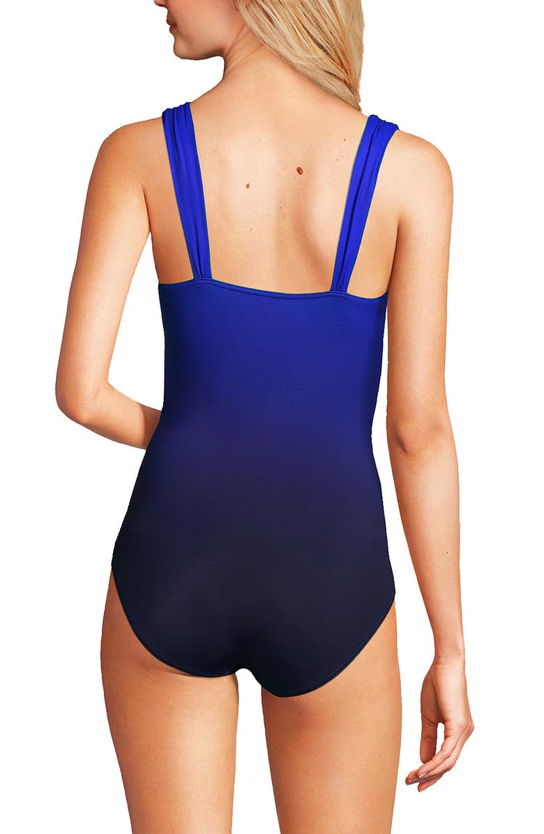 Lands' End D-Cup Slender Grecian Tummy Control Chlorine Resistant One Piece Swimsuit, Alternate, color, 