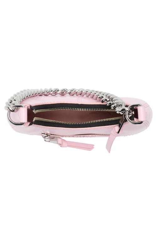 Marc Jacobs Mini Crescent Crinkle Leather Crossbody Bag In Bubblegum