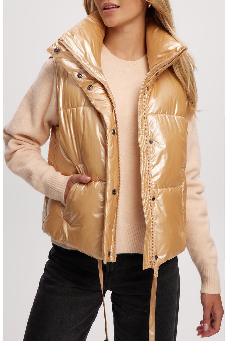 Aurora Water-Resistant Puffer Vest, Alternate, color, ROSEGOLDME