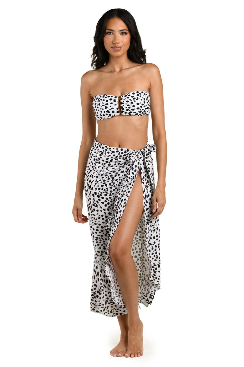 Dot and Dune Midi Skirt Cover-Up, Alternate, color, BLACK AND WHITE