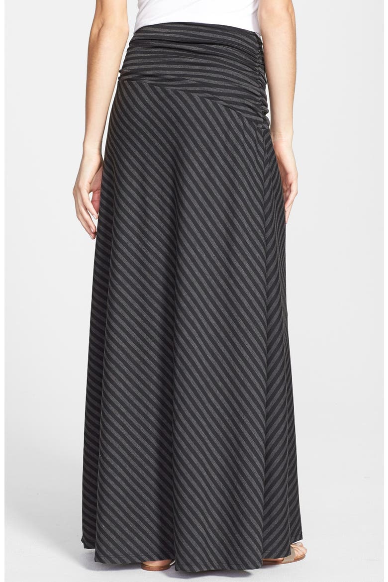 Long Stripe Skirt, Alternate, color, CHARCOAL/ BLACK STRIPE