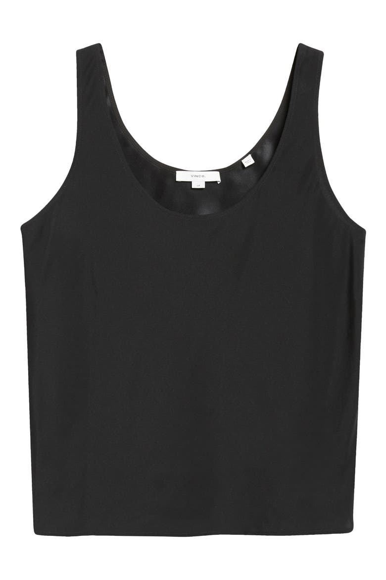 Bias Stretch Silk Tank, Alternate, color, BLACK