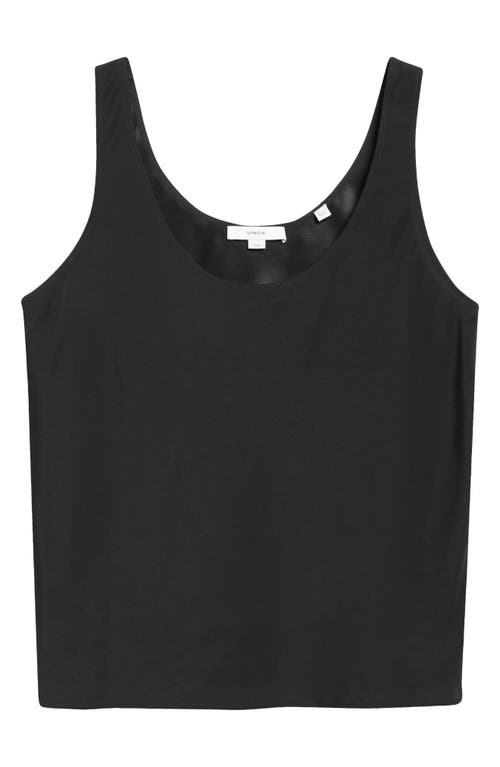 Vince Bias Stretch Silk Tank In Black