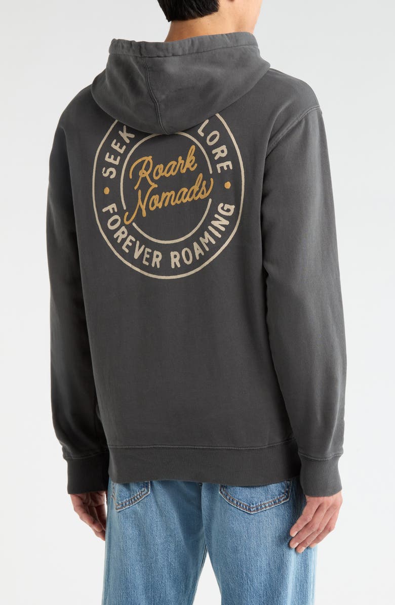 Roark Nomads Badge Cotton Fleece Hoodie, Alternate, color, Onyx