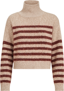 Brunello Cucinelli Soft virgin wool and cashmere turtleneck sweater with dazzling stripes