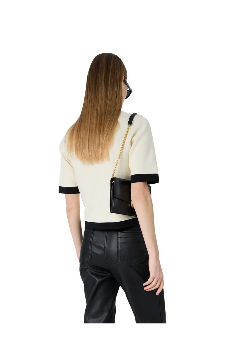 GERARD DAREL Laila Short Sleeve Round Neck Cardigan, Alternate, color, Ecru