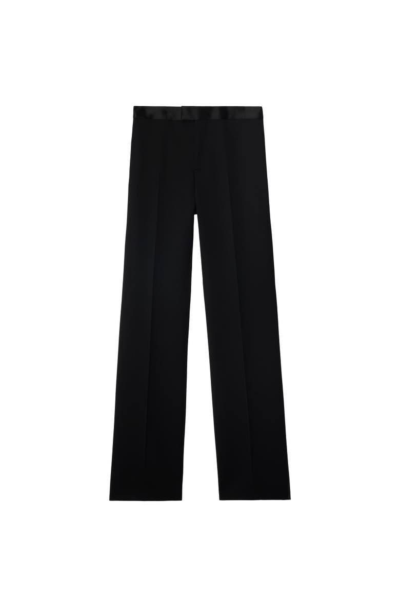Burberry Wool Tuxedo Trousers, Alternate, color, Black