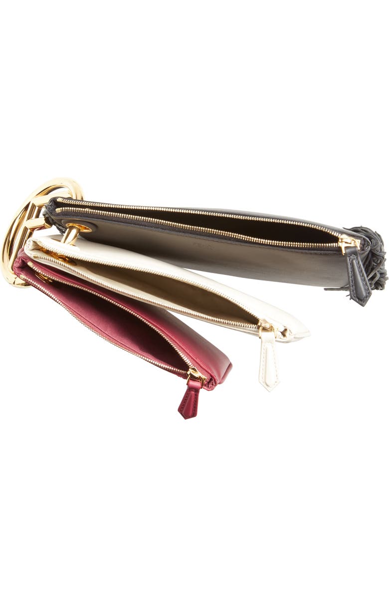 Fendi Triplette Set of Three Leather Pouches, Alternate, color,