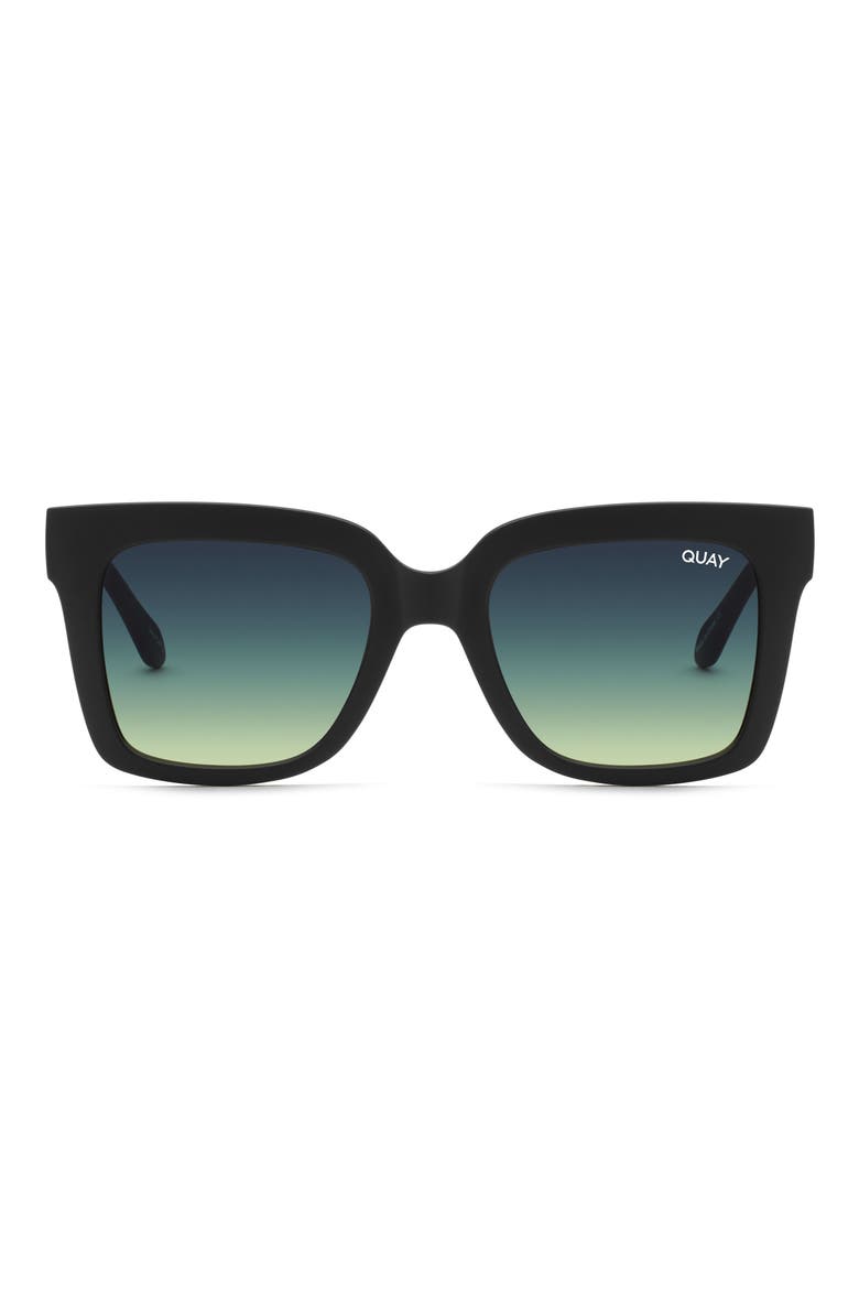 Icy 51mm Gradient Square Sunglasses, Main, color, MTBLK SMKGRN