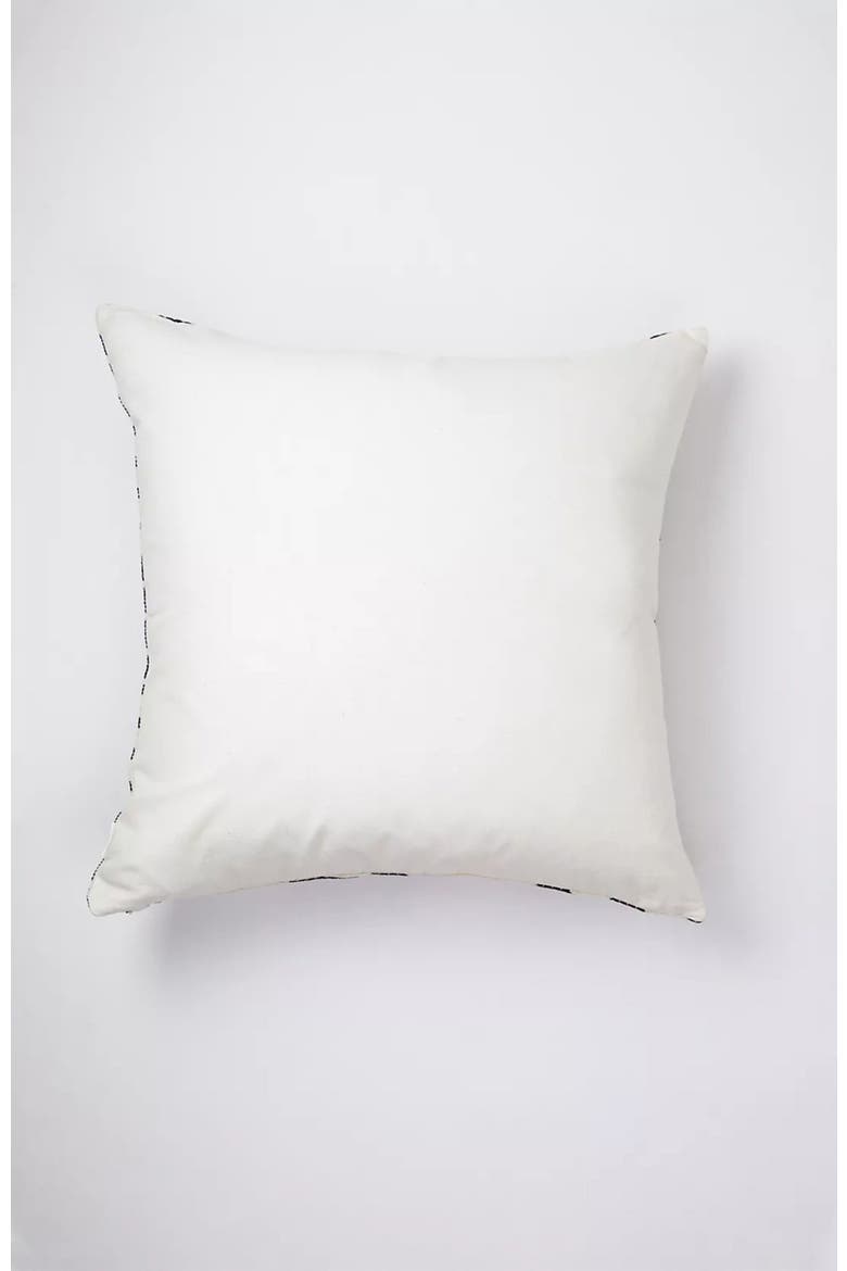 Almolonga Black and Ivory Handwoven Brocade Cotton Square Quilt Pillow, Alternate, color, Black and Ivory