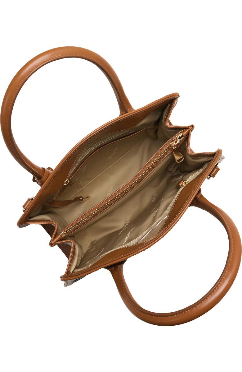 Brahmin Rosetta Croc Embossed Leather & Linen Satchel, Alternate, color,