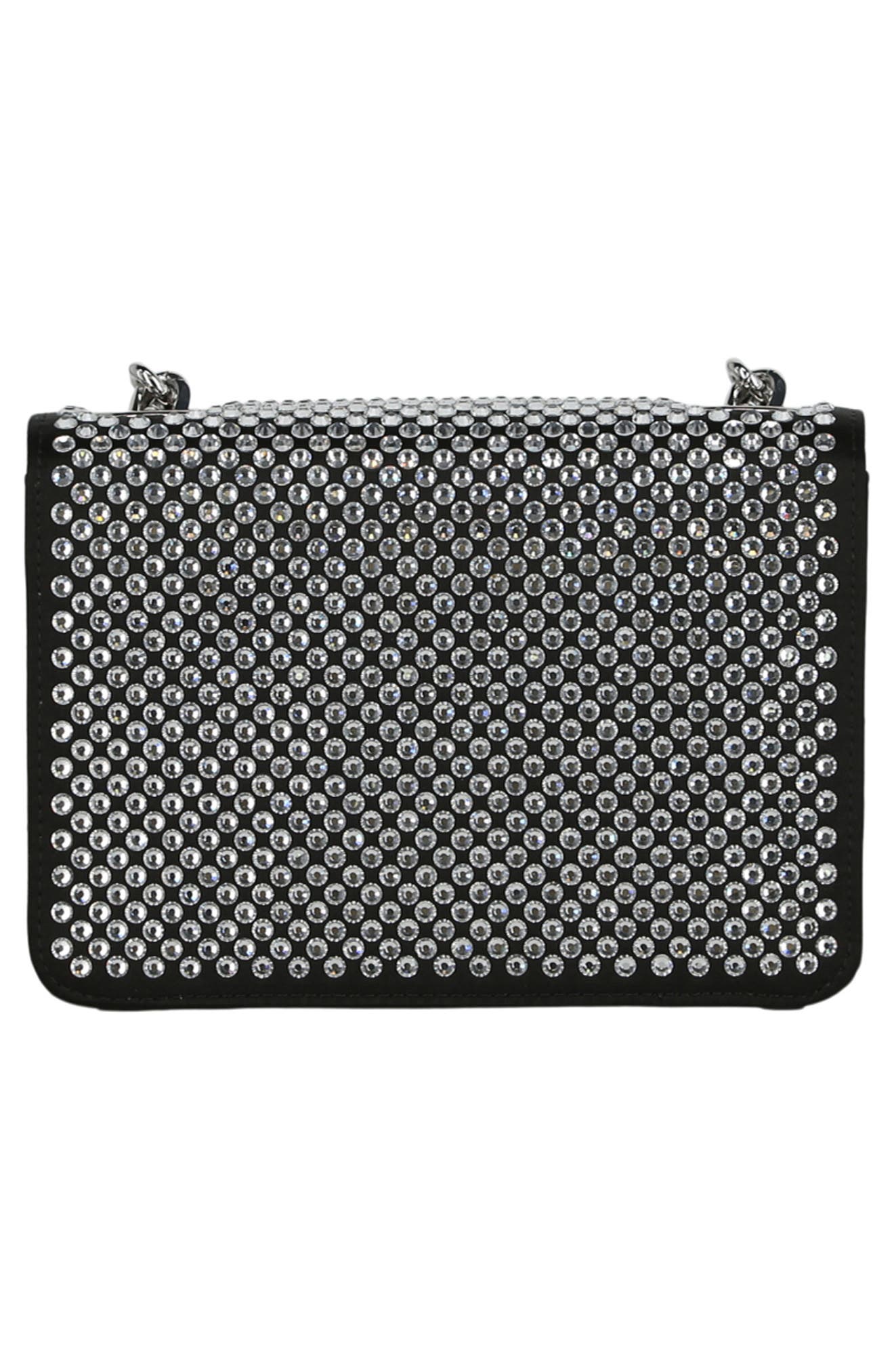 Moschino Crystal Embellished Crossbody Bag, Alternate, color, 