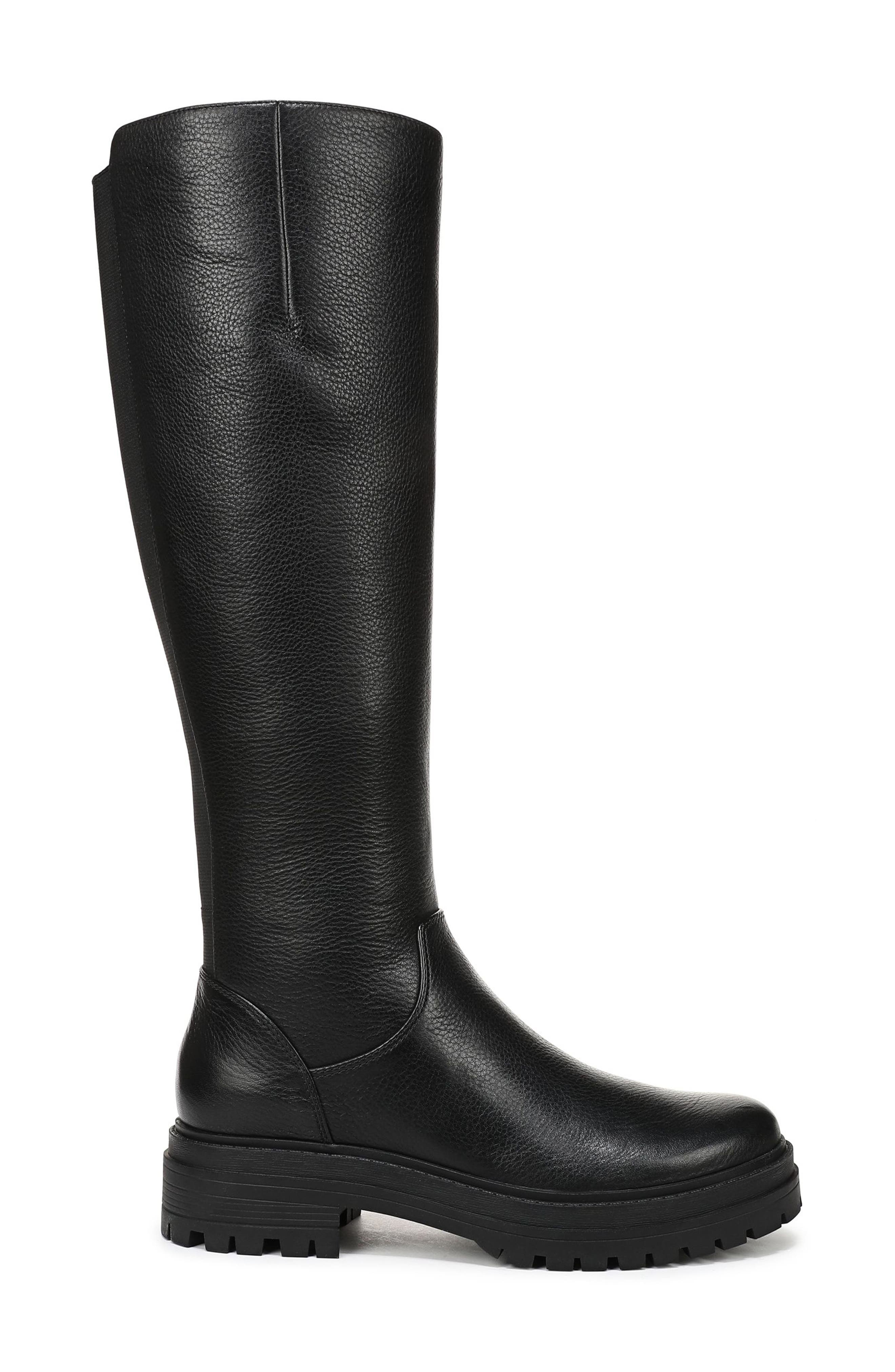 Gretchen Knee High Leather Boot, Alternate, color, BLACK LEATHER