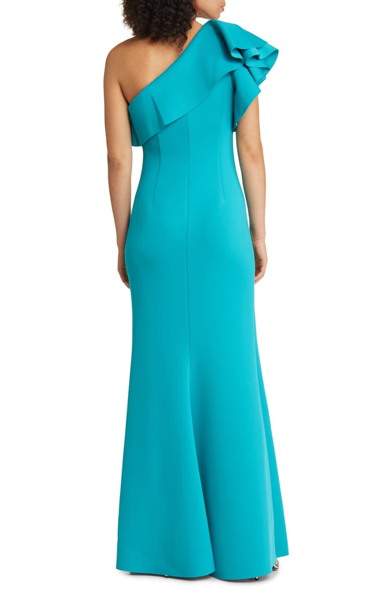 Eliza J Ruffle One Shoulder Bodycon Gown, Alternate, color, 