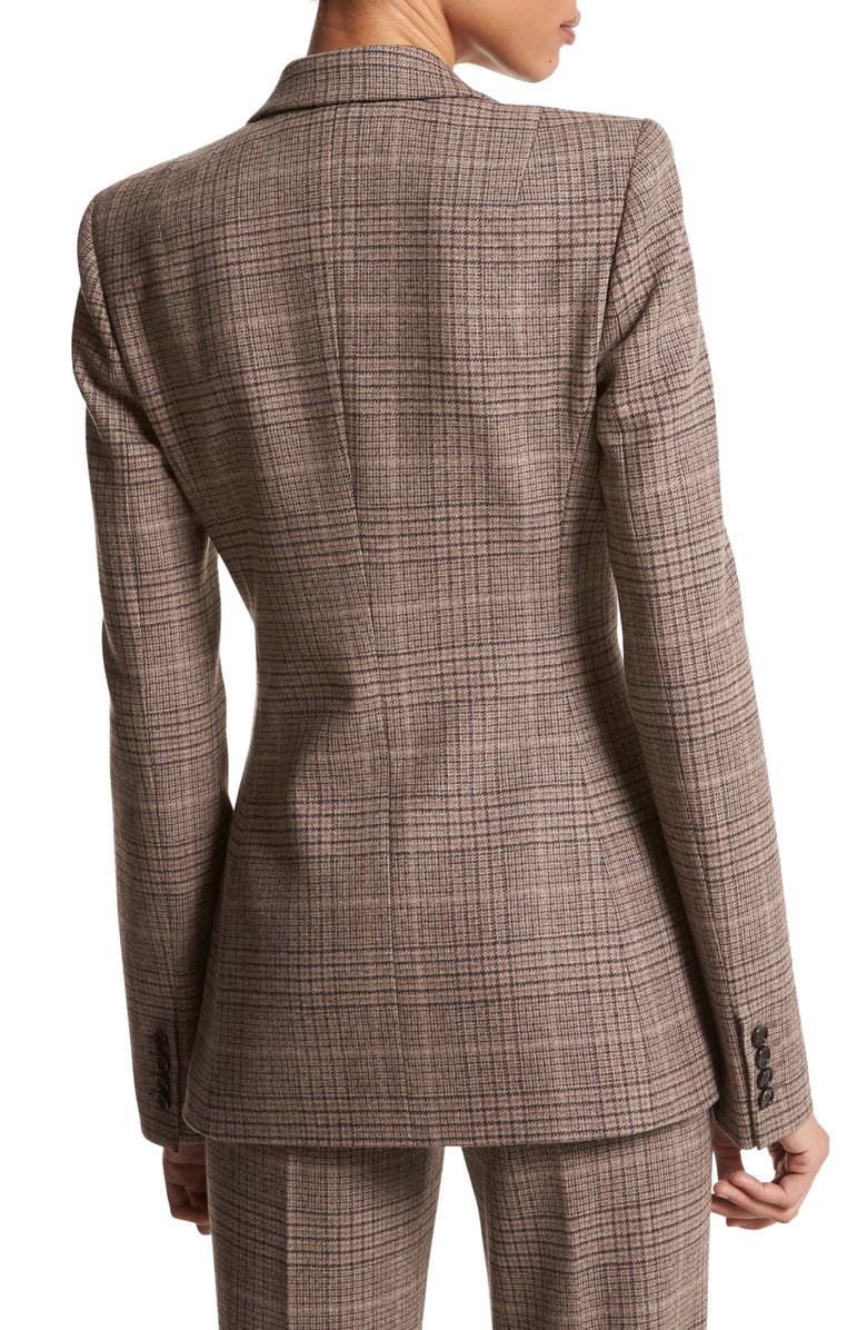Michael Kors Collection Georgina Plaid Stretch Virgin Wool Blazer, Alternate, color, 