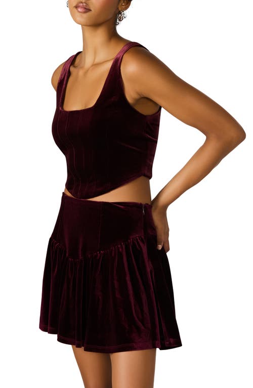 Steve Madden Aryanna Velvet Tank In Burgundy