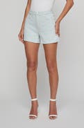 L'AGENCE Lissania Floral Stitch Denim Shorts