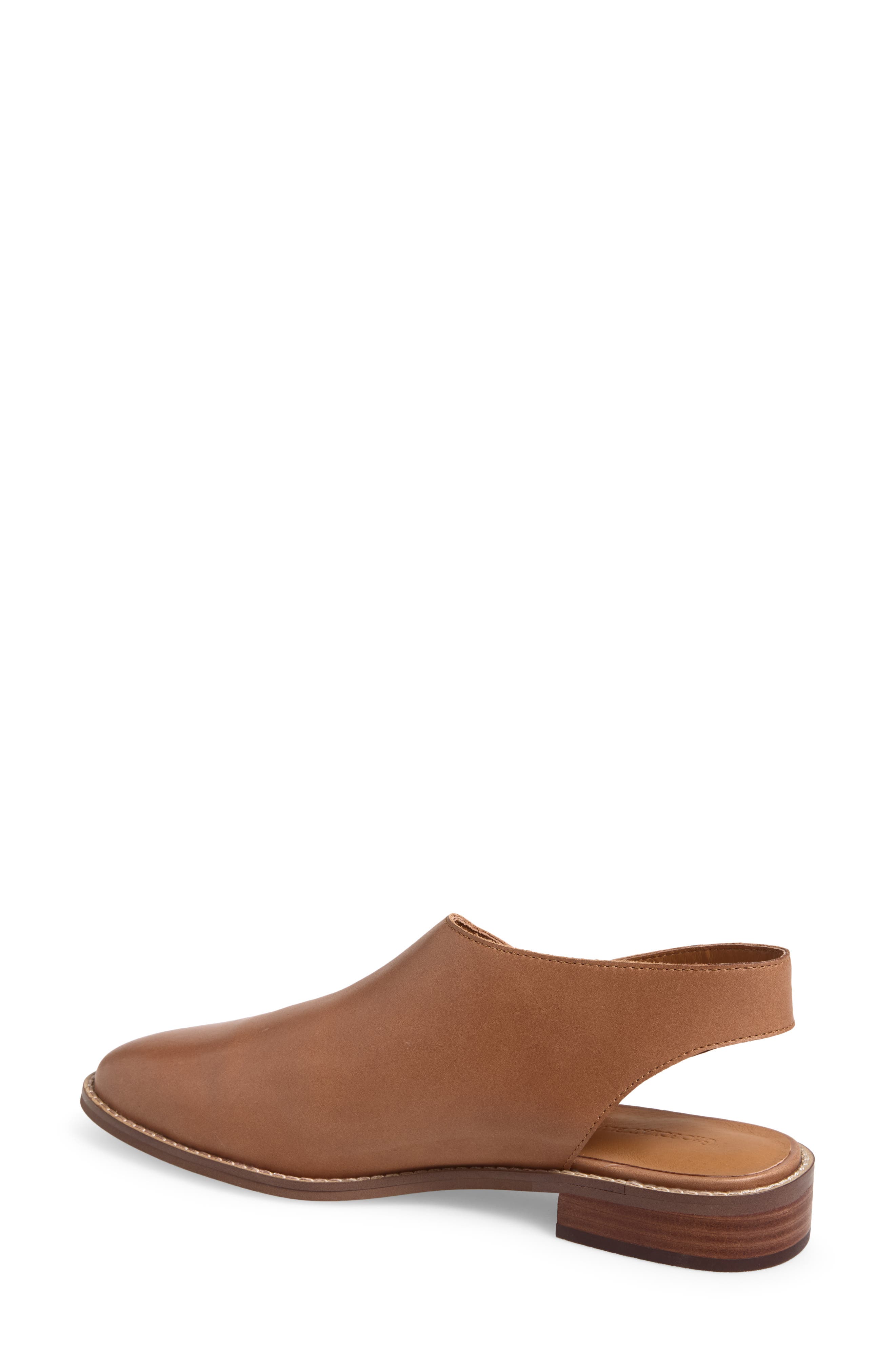 Kaan Leather Slingback Flat, Alternate, color, SADDLE LEATHER