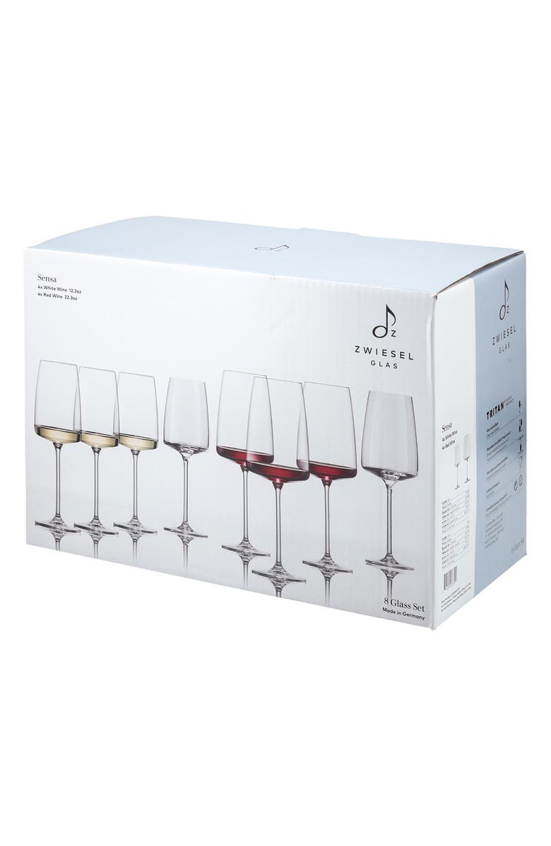 Schott Zwiesel Sensa Set of 8 Red & White Wine Glasses, Alternate, color, Clear