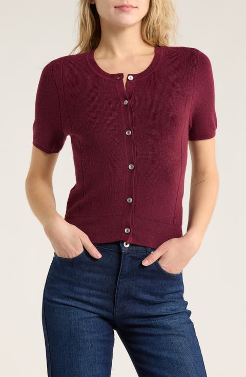 Michal Short Sleeve Crop Cardigan