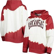 GAMEDAY COUTURE Women's Gameday Couture White/Cardinal Arkansas Razorbacks For the Fun Double Dip-Dyed Pullover Hoodie