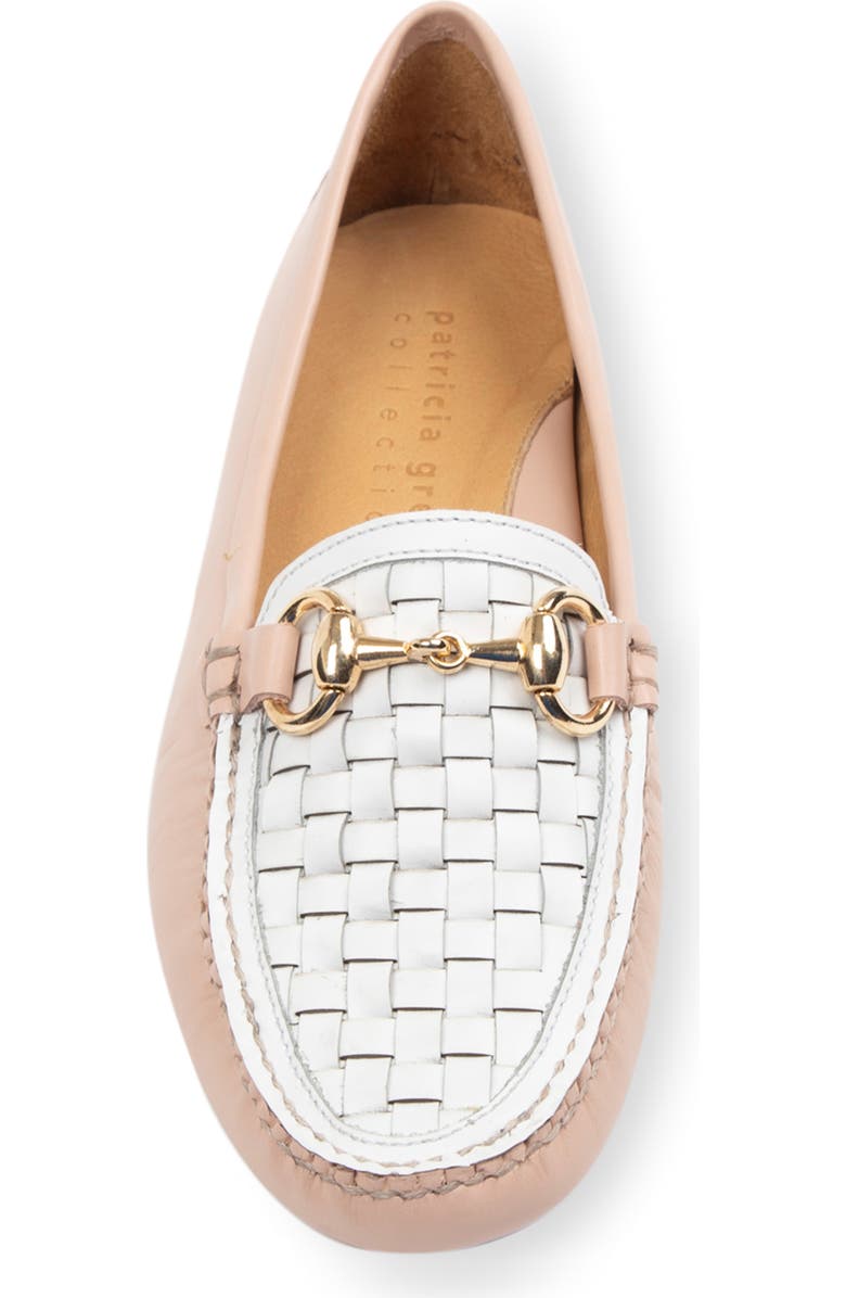 patricia green Kim Horsebit Woven Loafer, Alternate, color, Blush/ White Leather