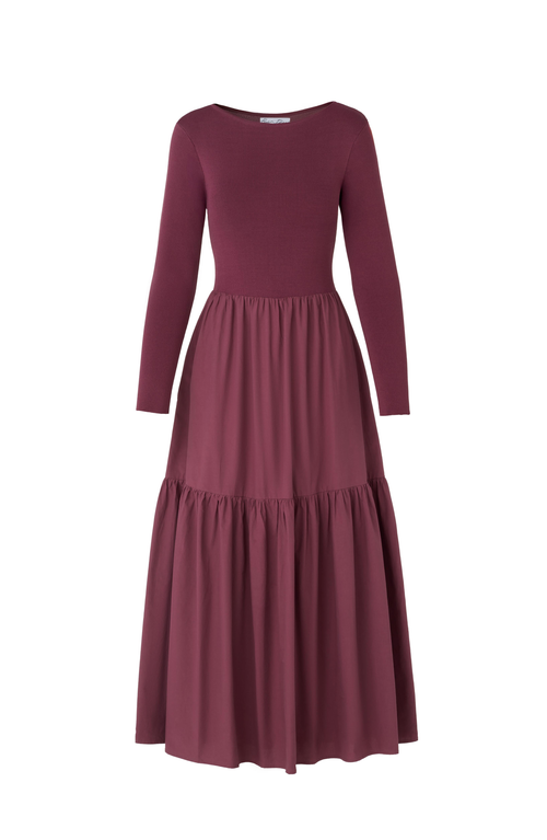 By Tess Collection Lany Dress In Burgundy