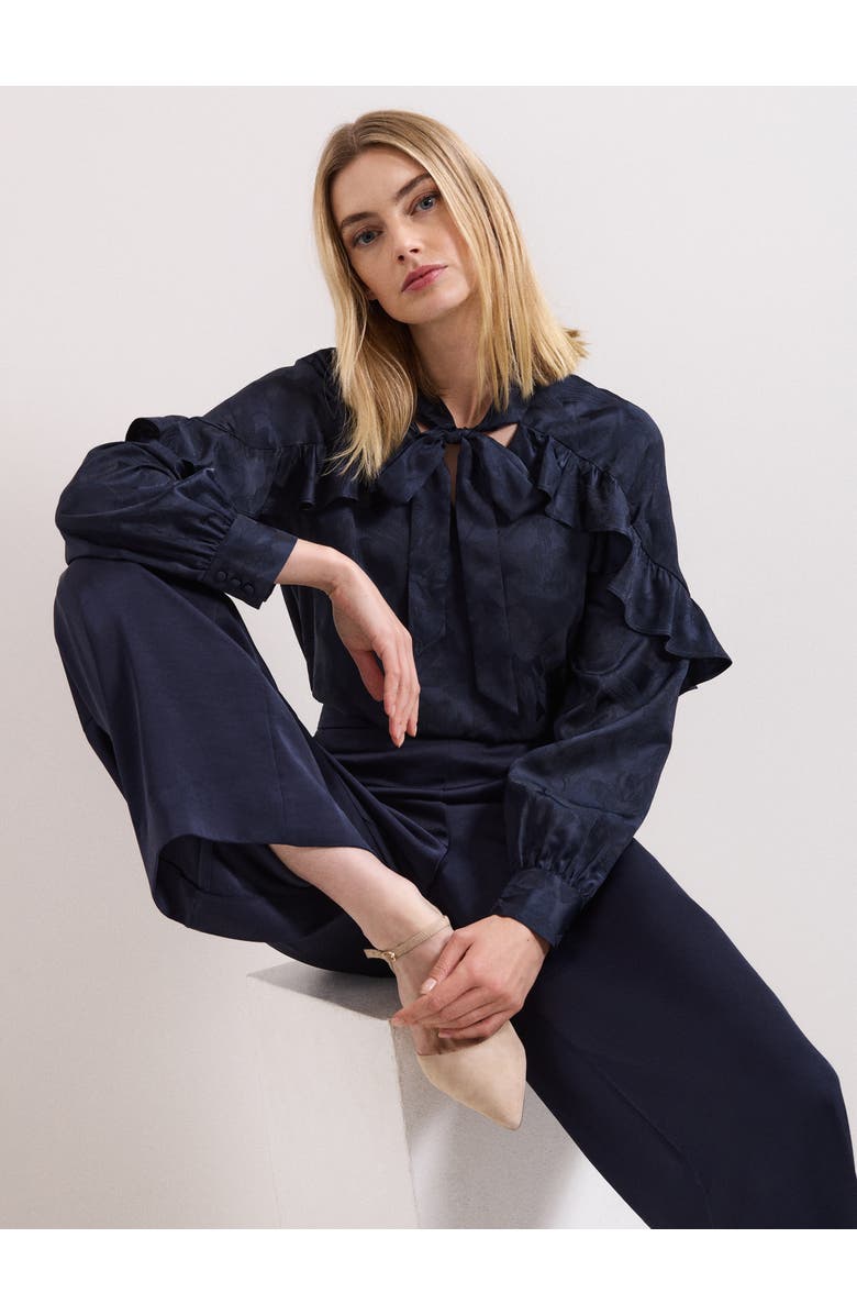 Phase Eight Beccy Satin Trouser, Alternate, color, Navy