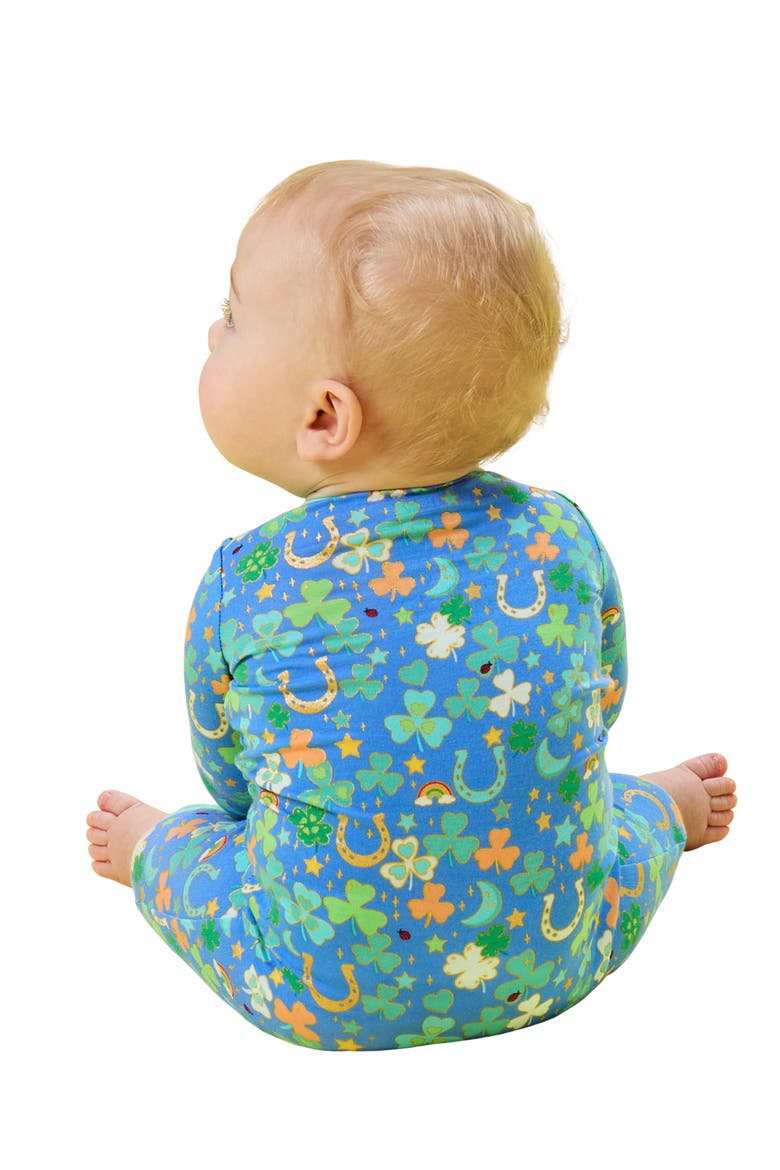 Lucky Day Fitted Convertible One-Piece Pajamas, Alternate, color, BLUE