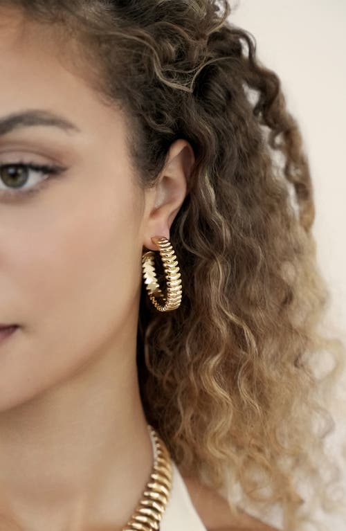 Ettika Metal Moderna Medium Half Hoop Earrings In Gold