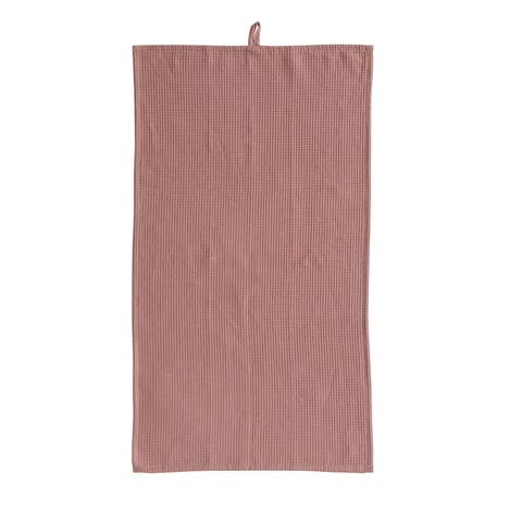 Oversized Woven Linen and Cotton Waffle Decorative Tea Towel with Loop for Dining and Kitchen