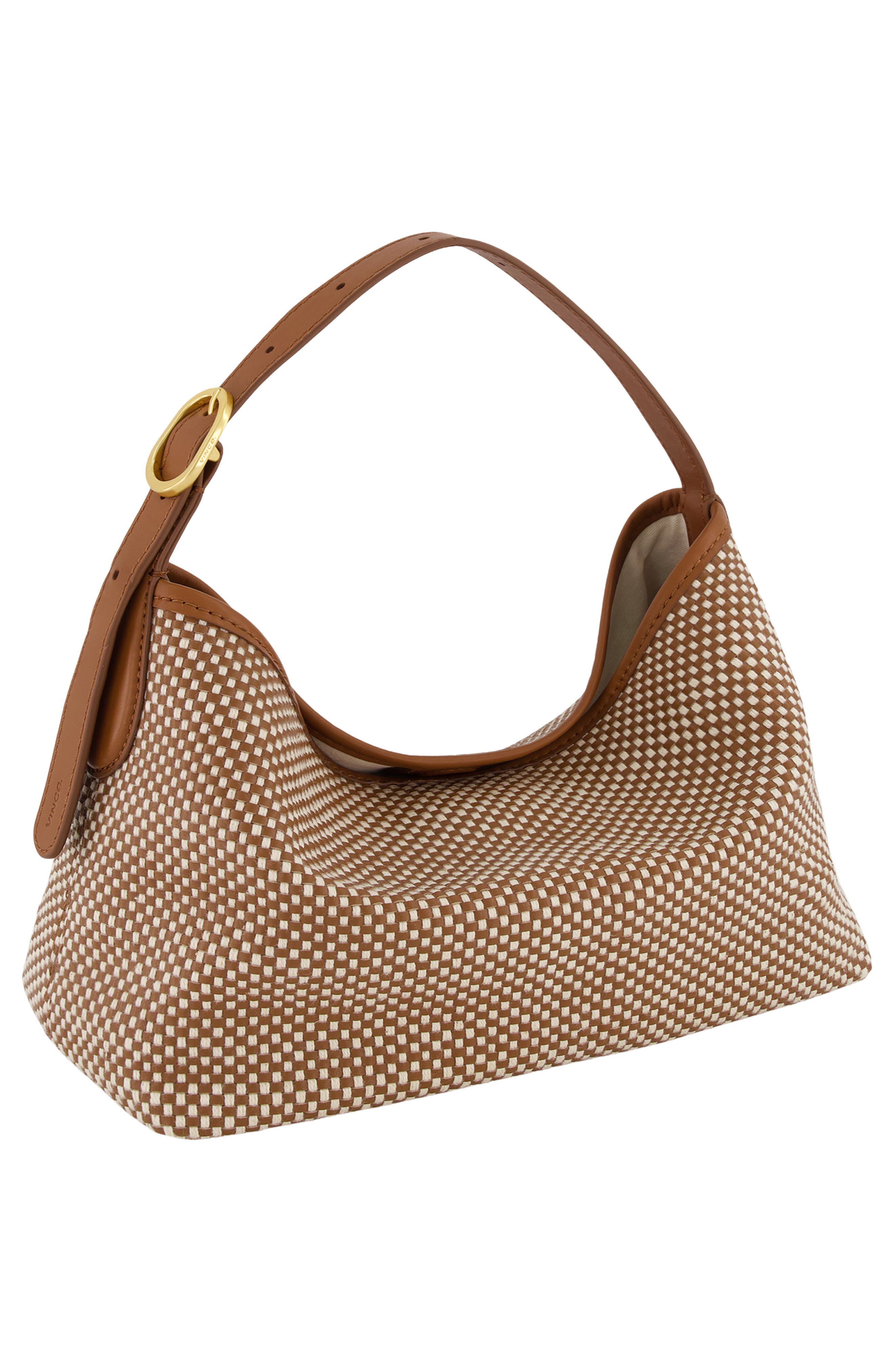 Vince Small Vivian Leather Hobo Bag, Alternate, color, Saddle/ Milk