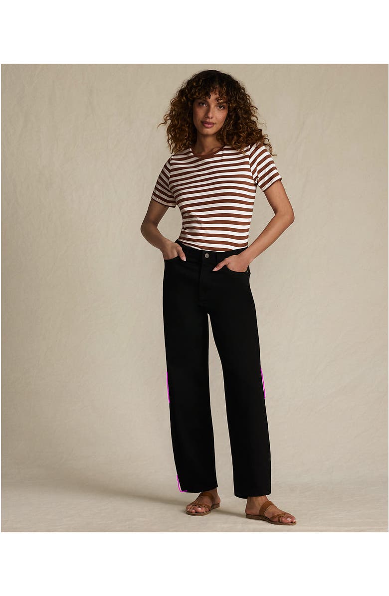 Lands' End Recover High Rise Barrel Leg Ankle Jeans, Alternate, color, Black