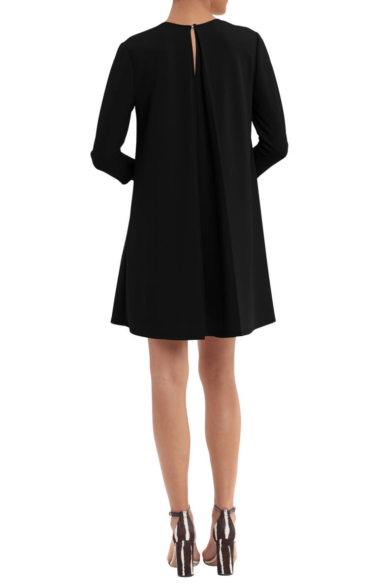 DONNA MORGAN FOR MAGGY Three-Quarter Sleeve Pocket Shift Dress, Alternate, color, Black