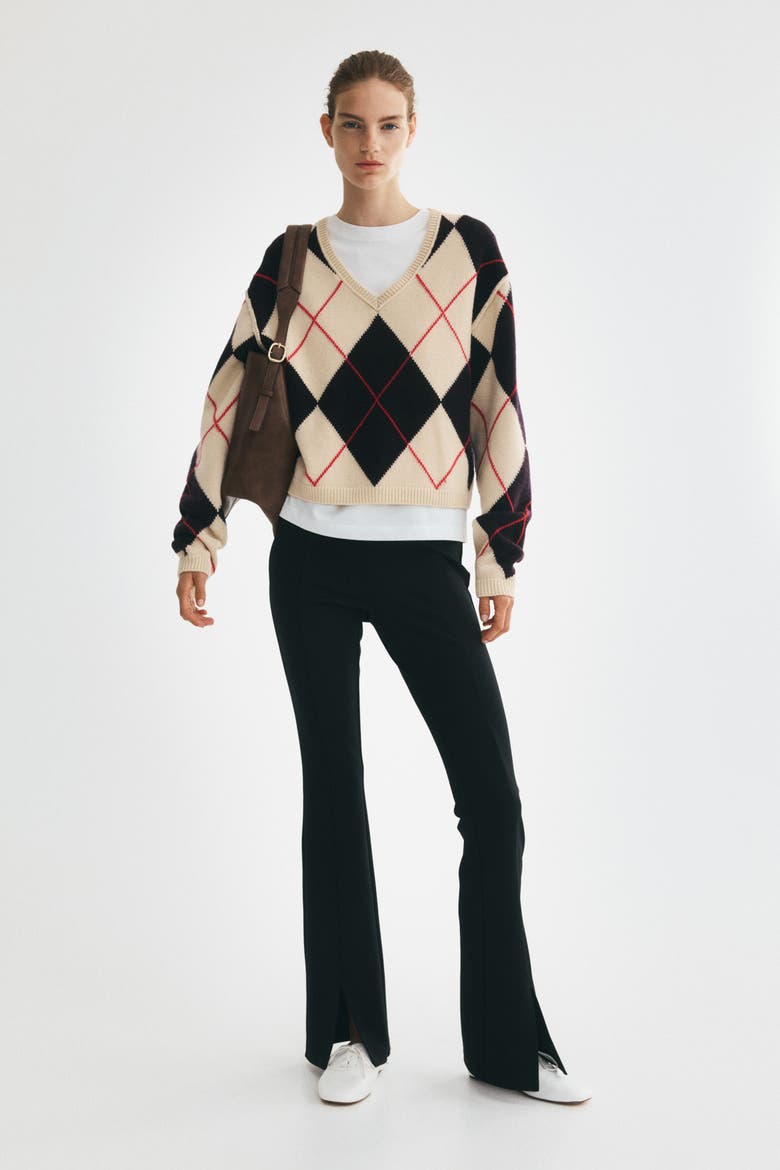 Flared Creased Leggings, Main, color, Black