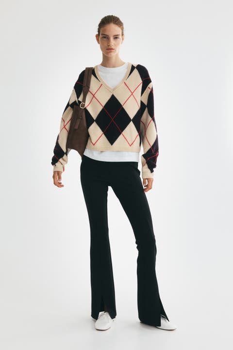 Flared Creased Leggings