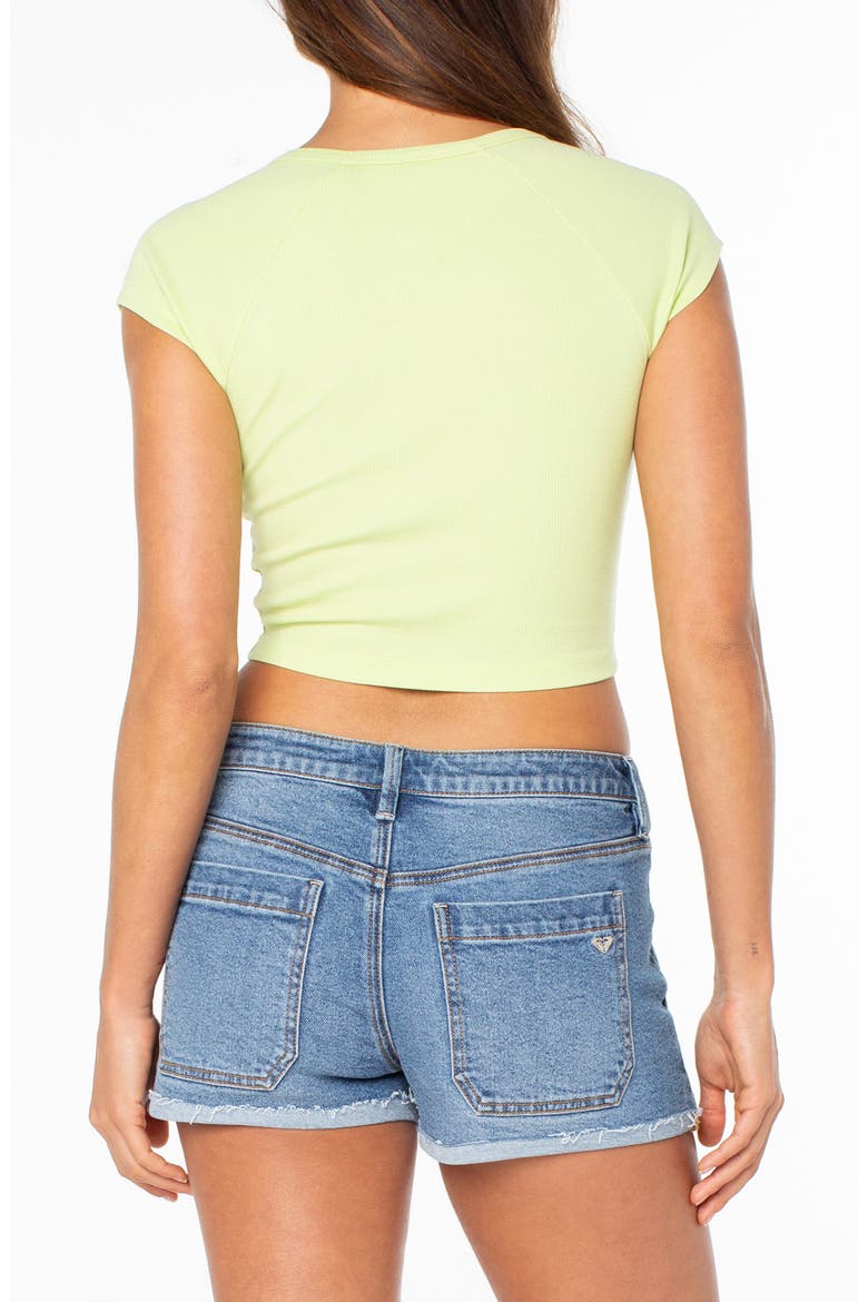 Five Palm Stripe Crop T-Shirt, Alternate, color, LIME SHER