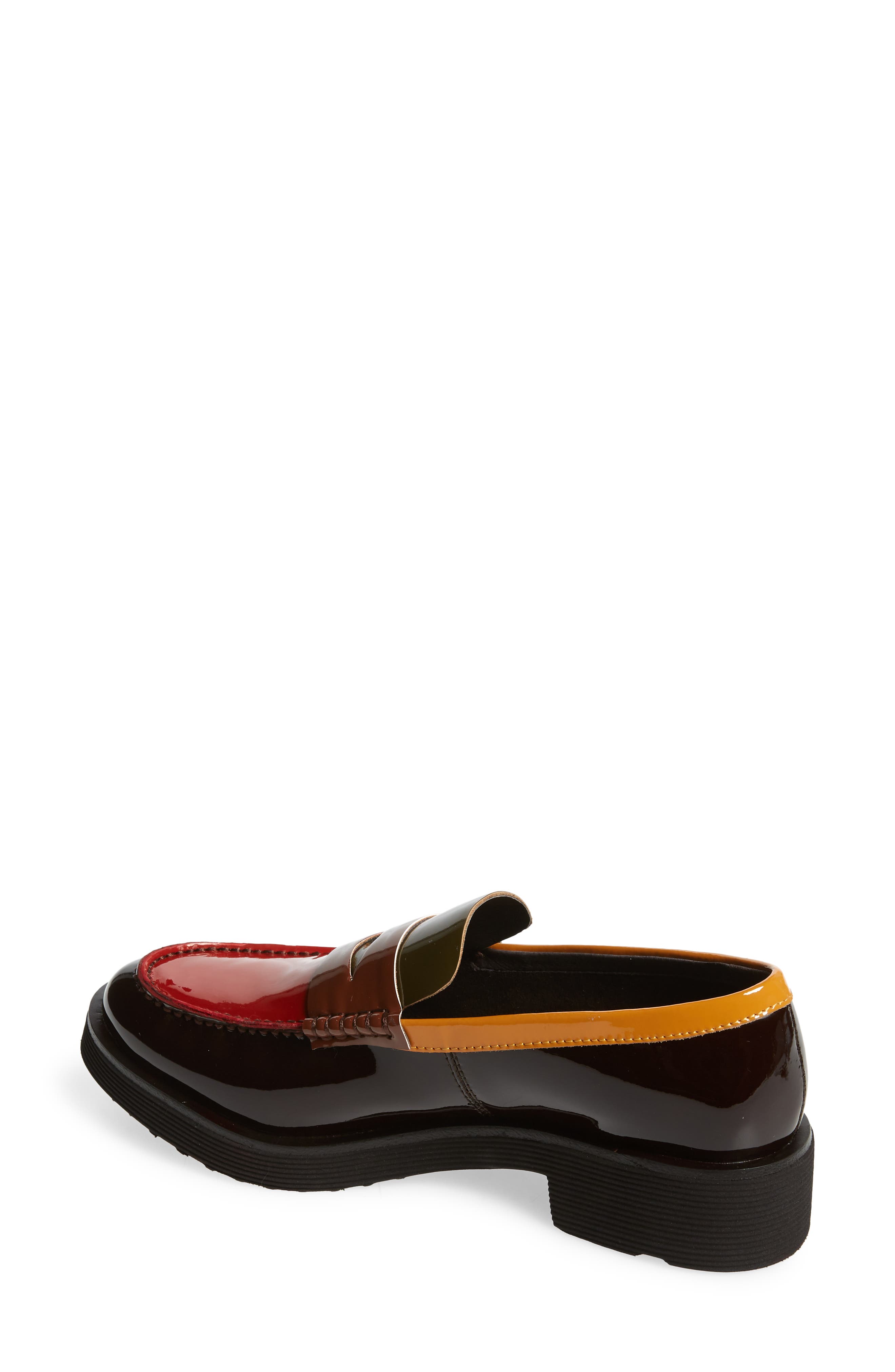 Lenna Penny Loafer, Alternate, color, DARK PATENT MULTI