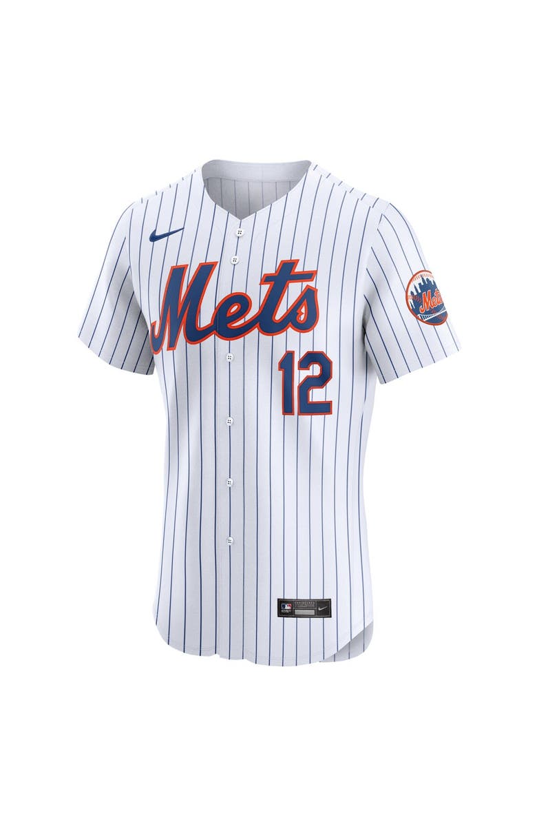 Nike Men's Nike Francisco Lindor White New York Mets Home Elite Jersey, Alternate, color, 