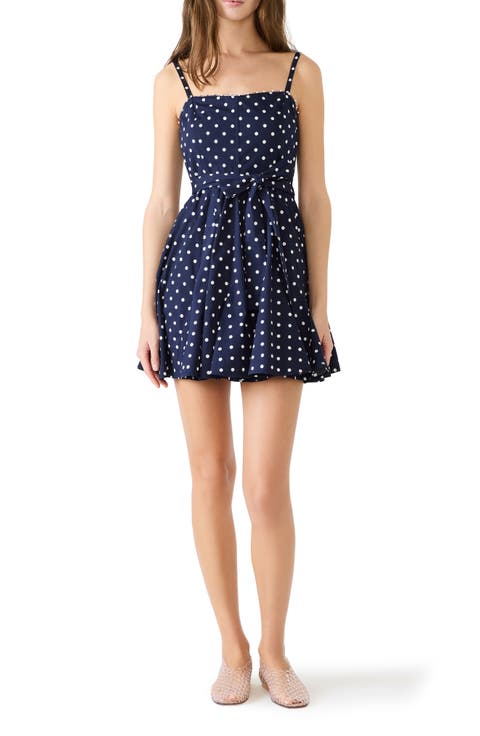 Dasia Polka Dot Stretch Cotton Minidress