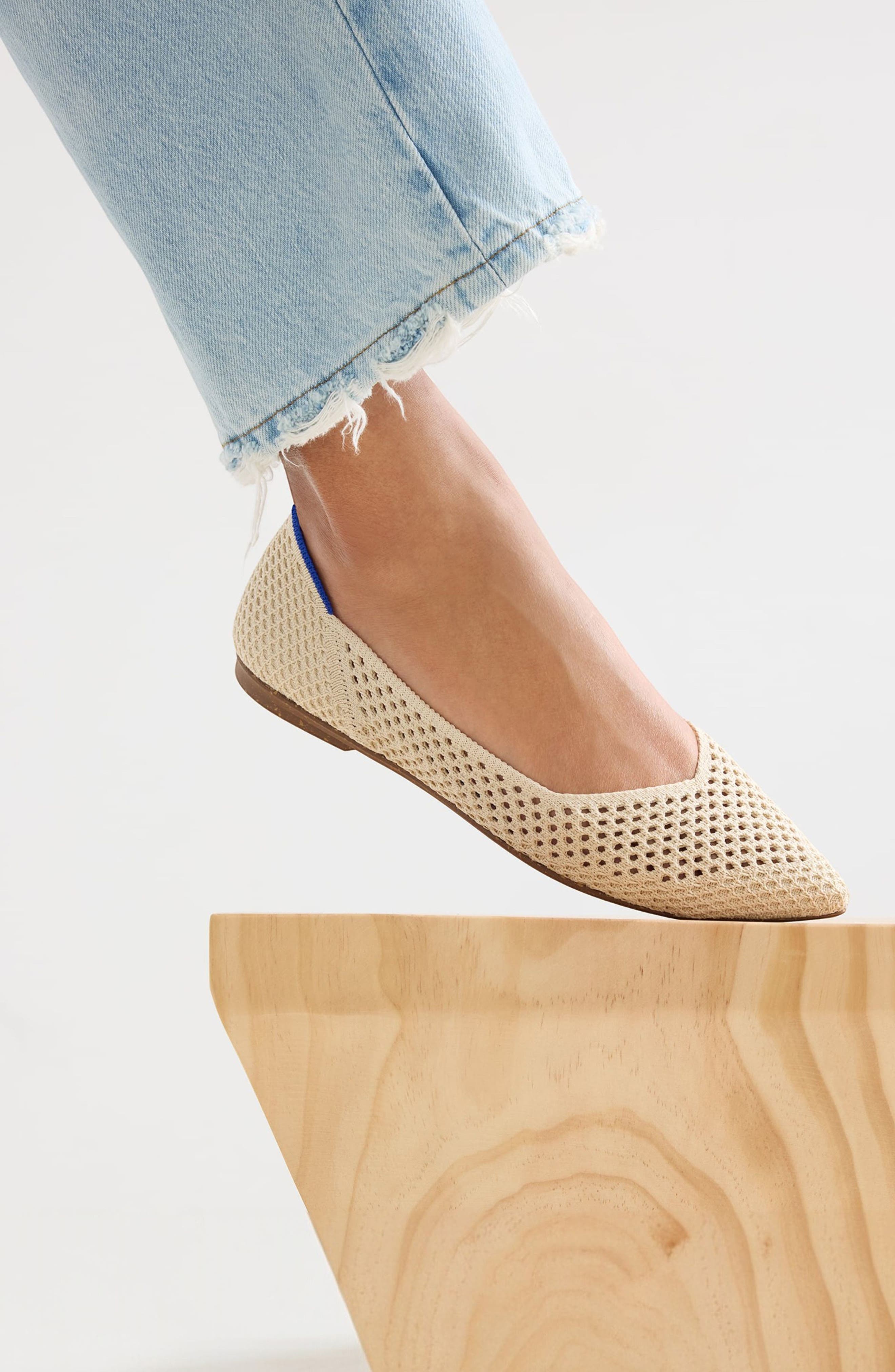 The Point II Pointed Toe Flat, Alternate, color, MARZIPAN WOVEN