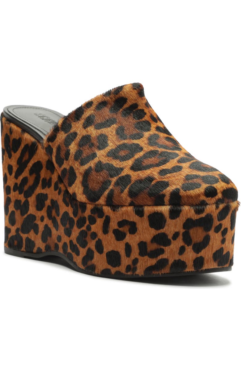 Schutz Sierra Platform Wedge Mule, Main, color, Leopard