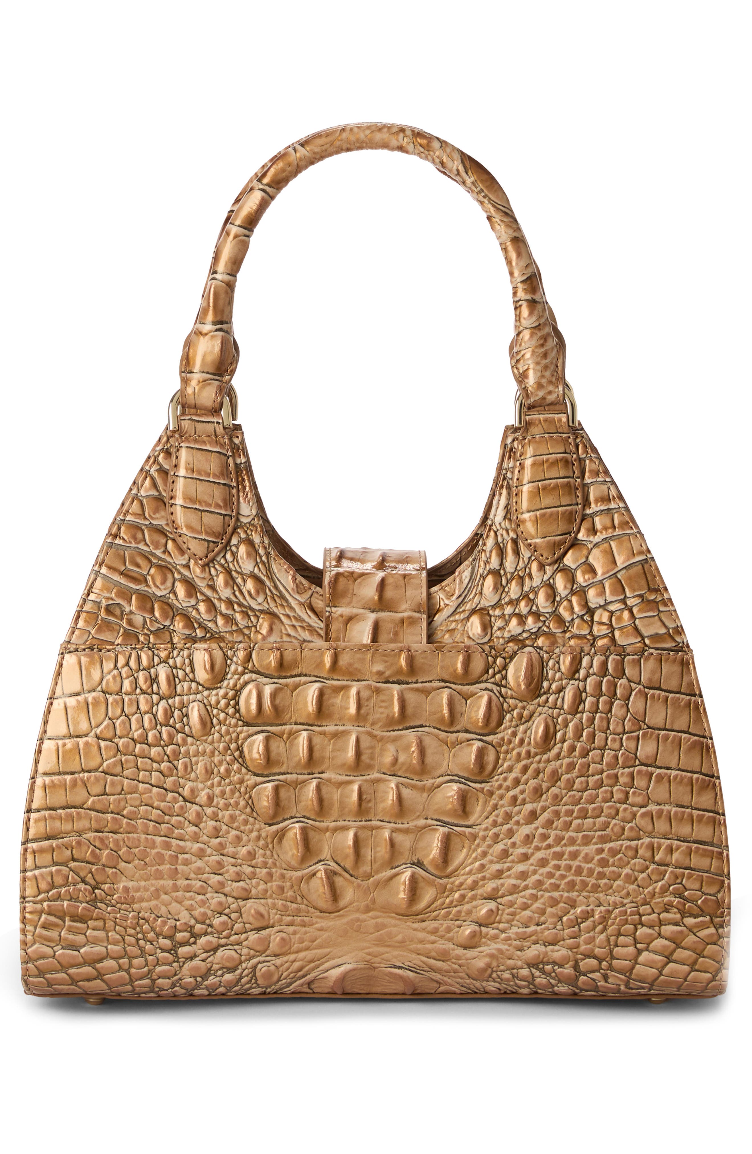 Brahmin Adrian Croc Embossed Leather Shoulder Bag, Alternate, color, 