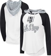 STARTER Women's G-III Sports by Carl Banks White/Black Los Angeles Kings MVP Raglan Lightweight Hooded T-Shirt